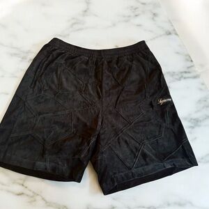 Supreme patchwork velour Black Shorts